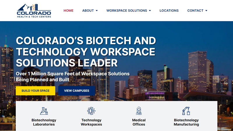 Colorado Health & Tech Centers Top Of Homepage
