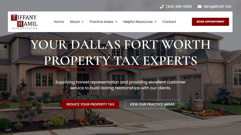 Law Firm Web Design top of DFW Tax Advisor